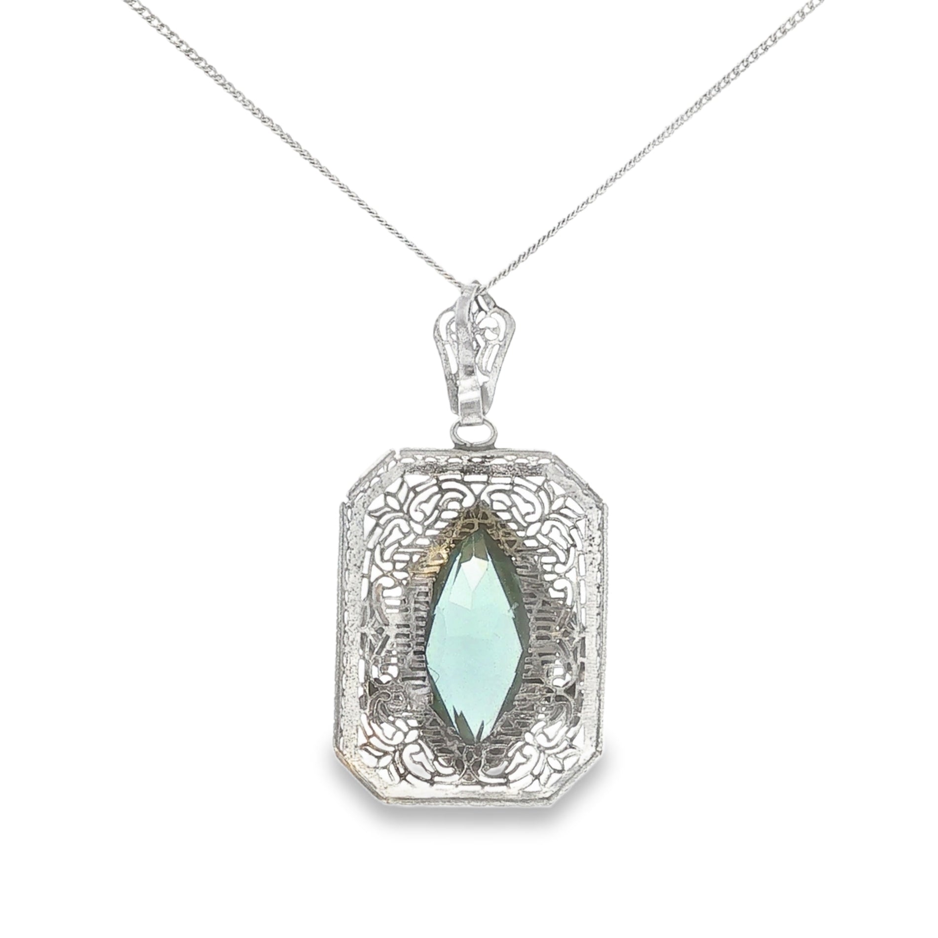Vintage Silver Filigree Pendant on Chain