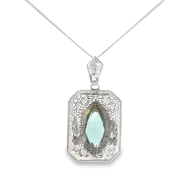 Vintage Silver Filigree Pendant on Chain