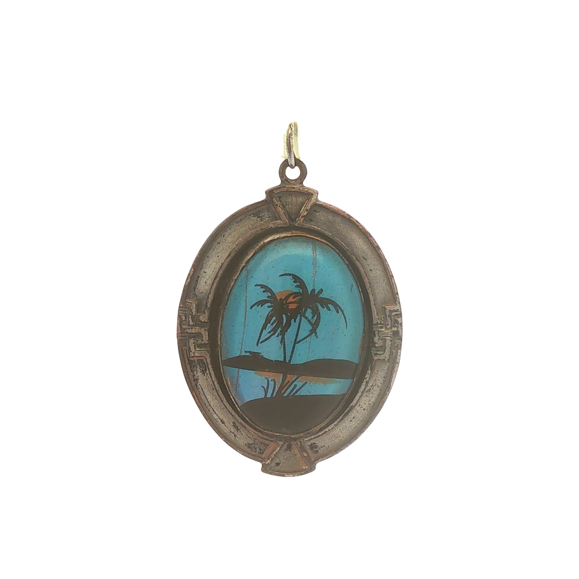Painted Butterfly Wing Palm Tree Pendant