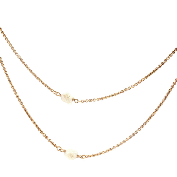 Baroque Pearl Gold Station Necklace