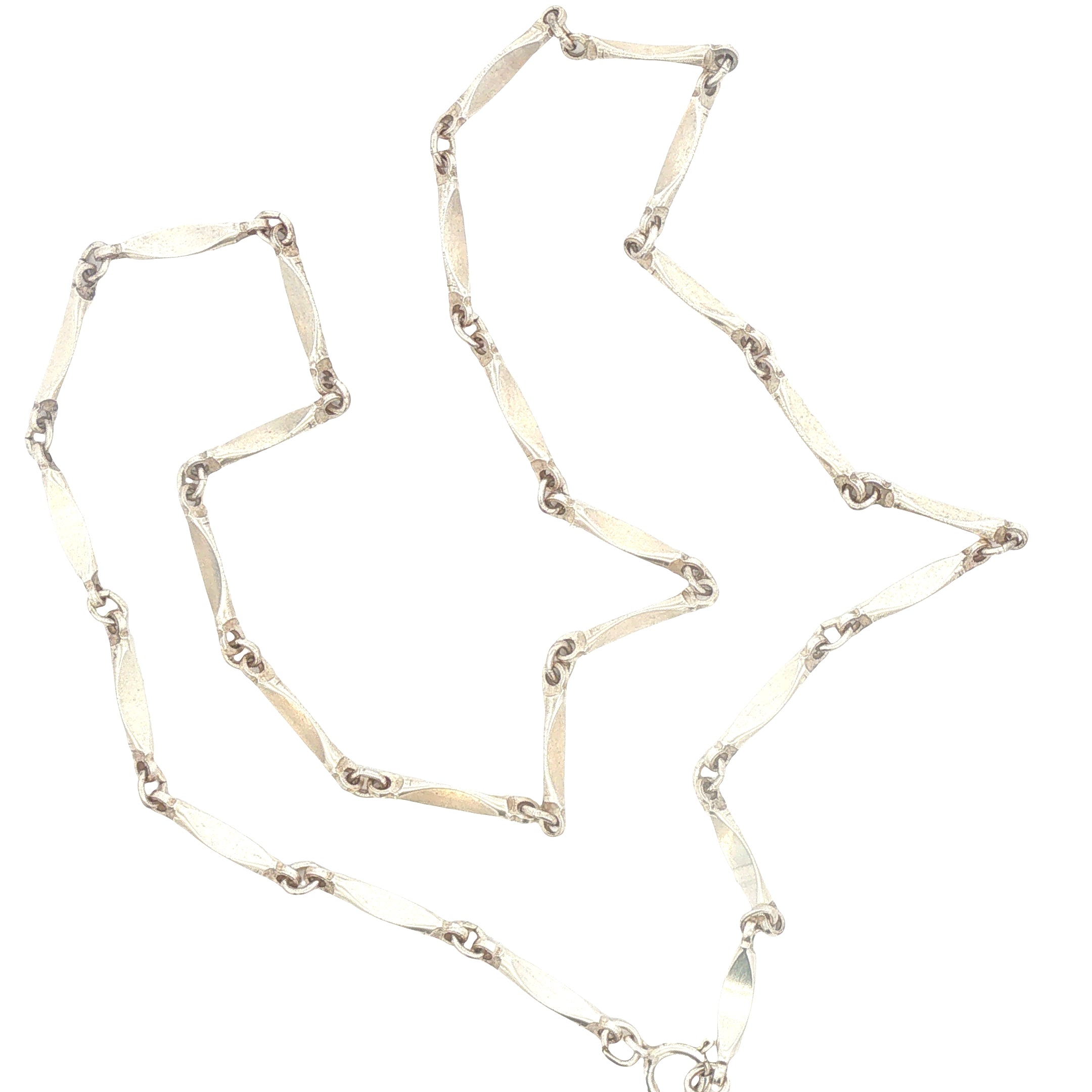 Sterling Curved Bar Link Necklace