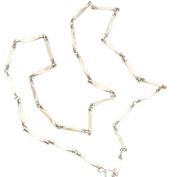 Sterling Curved Bar Link Necklace