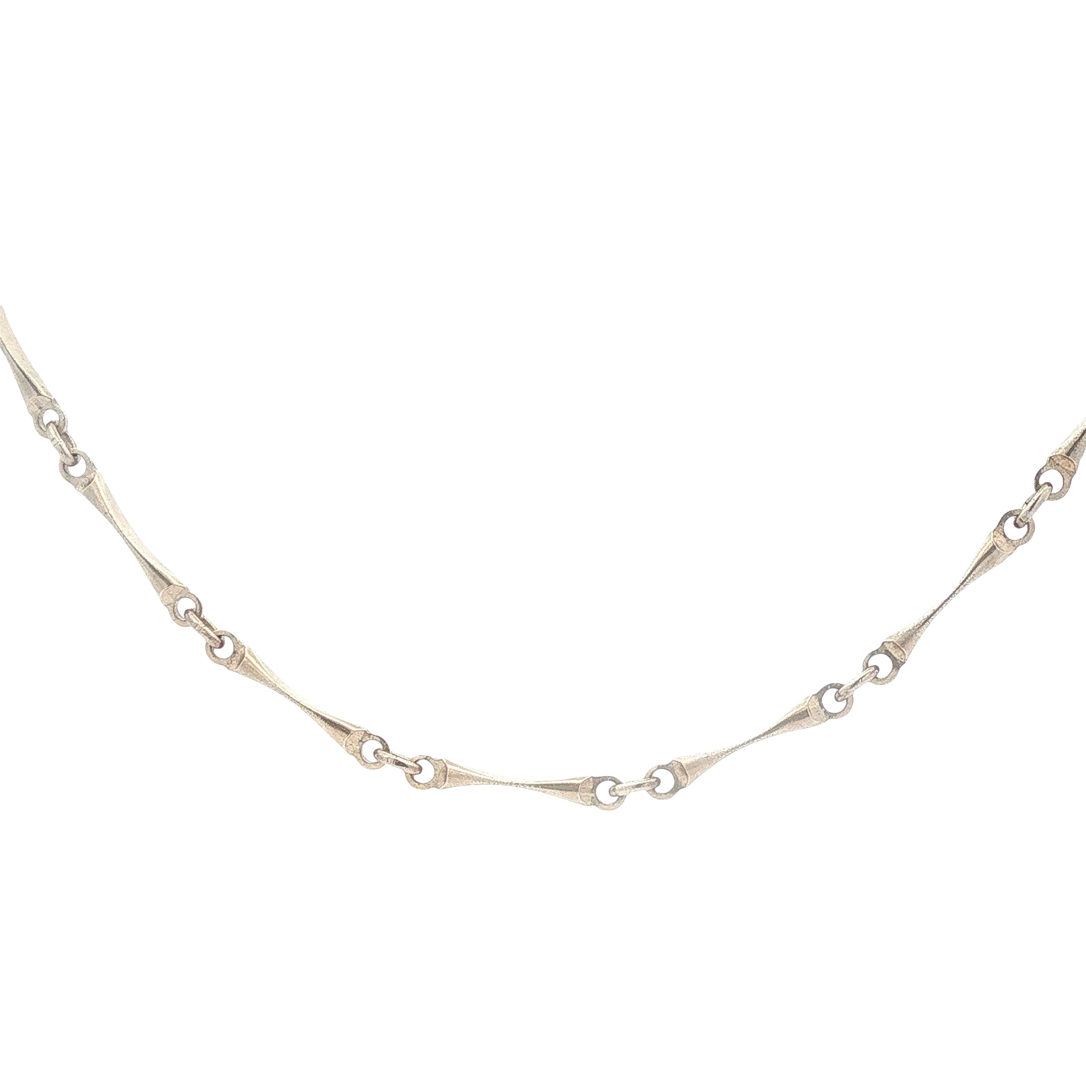 Sterling Curved Bar Link Necklace