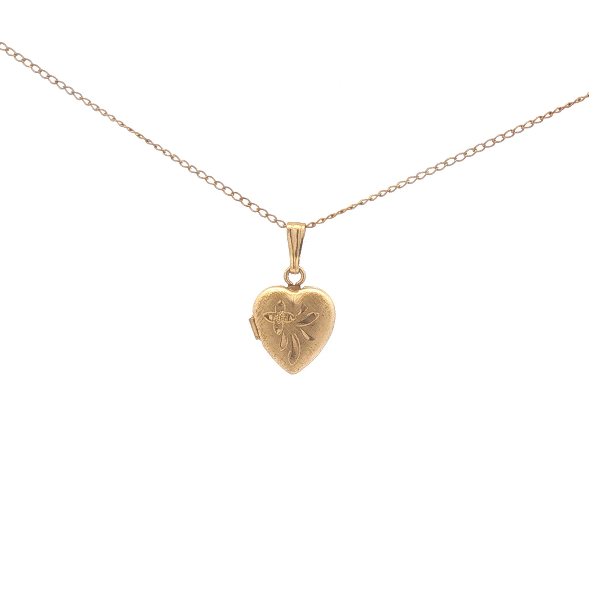 Vintage Gold Filled Small Heart Locket on Chain