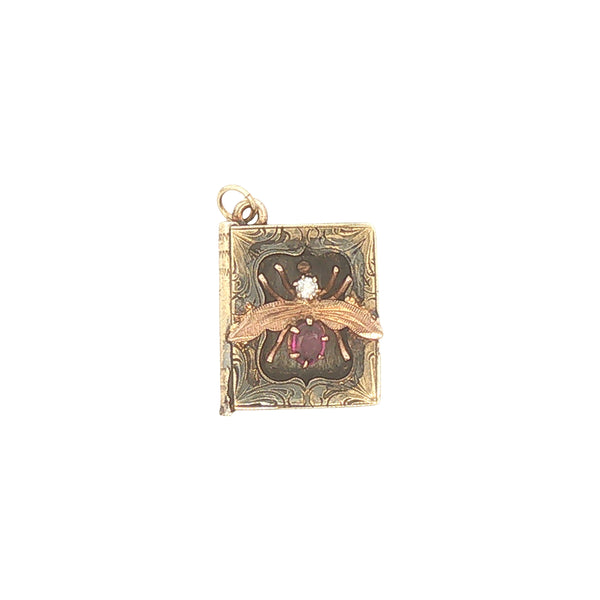 Upcycled Bug Book Charm
