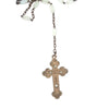Upcycled Vintage Rosary Necklace with Black Stainless Chain