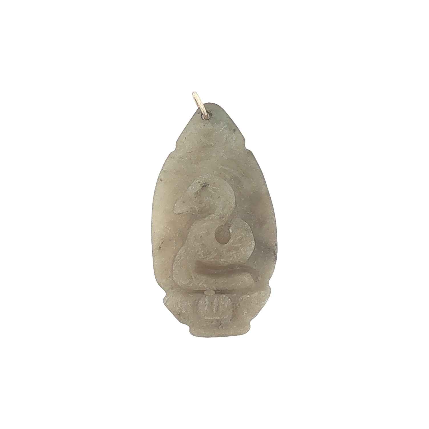 Vintage Carved Serpentine Snake Pendant