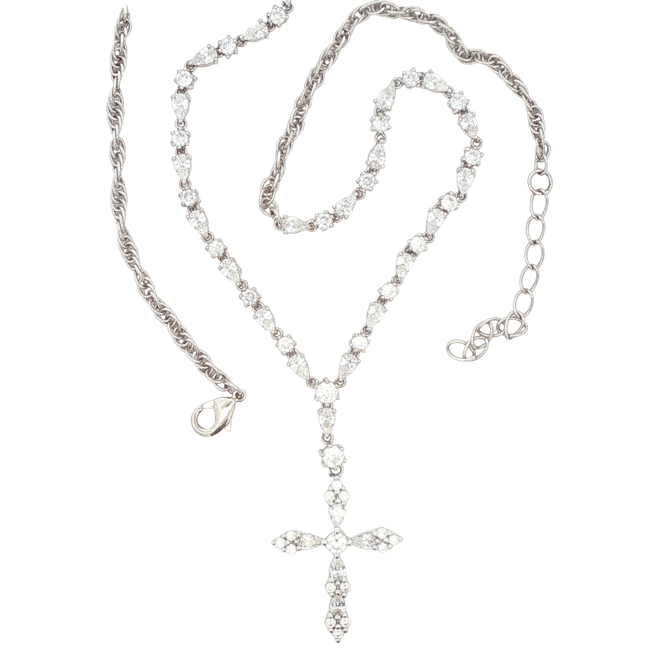 Vintage CZ Cross Necklace