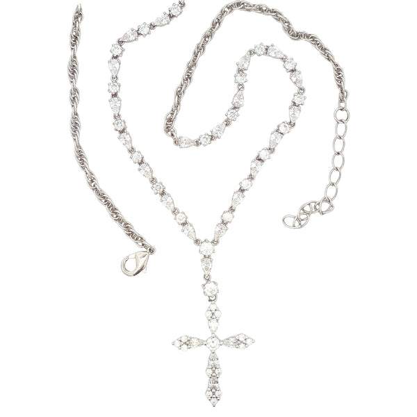 Vintage CZ Cross Necklace