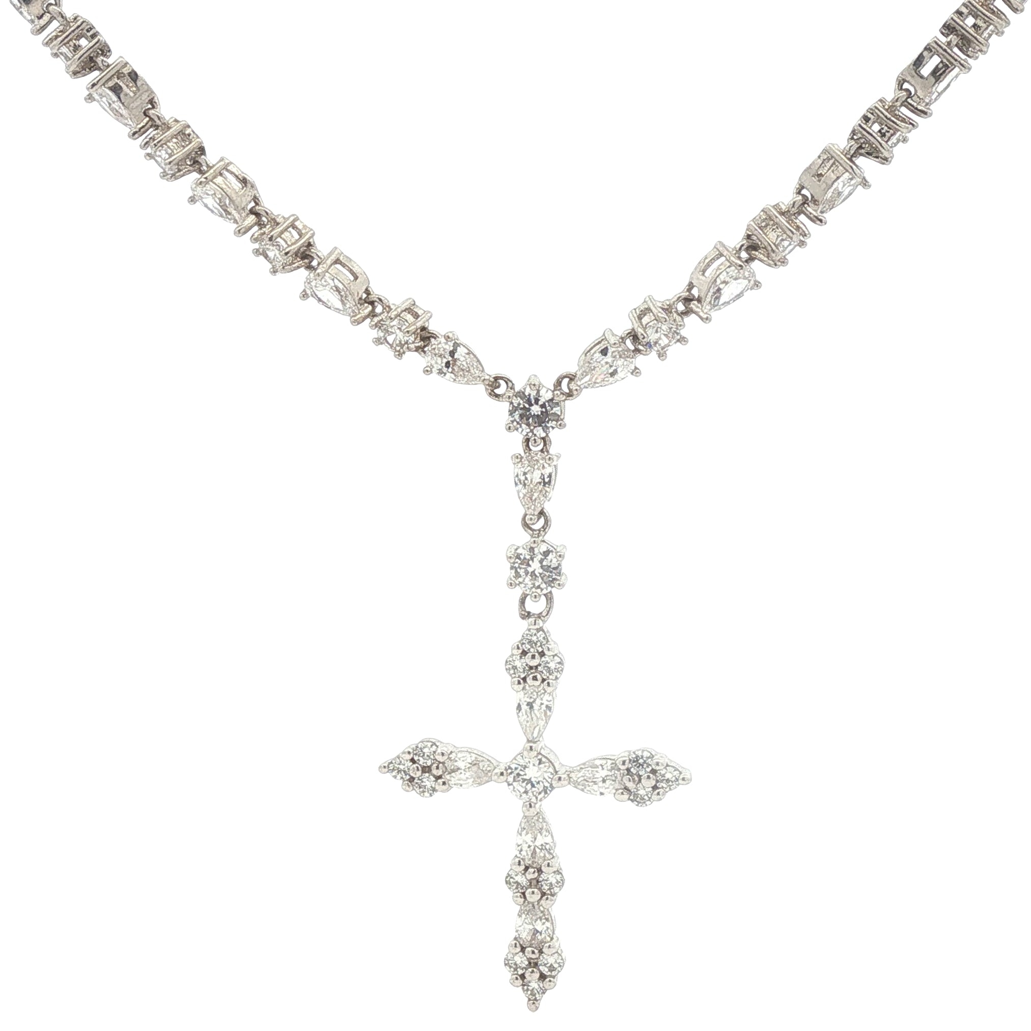 Vintage CZ Cross Necklace