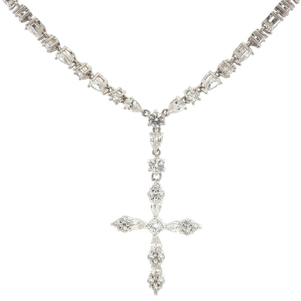 Vintage CZ Cross Necklace