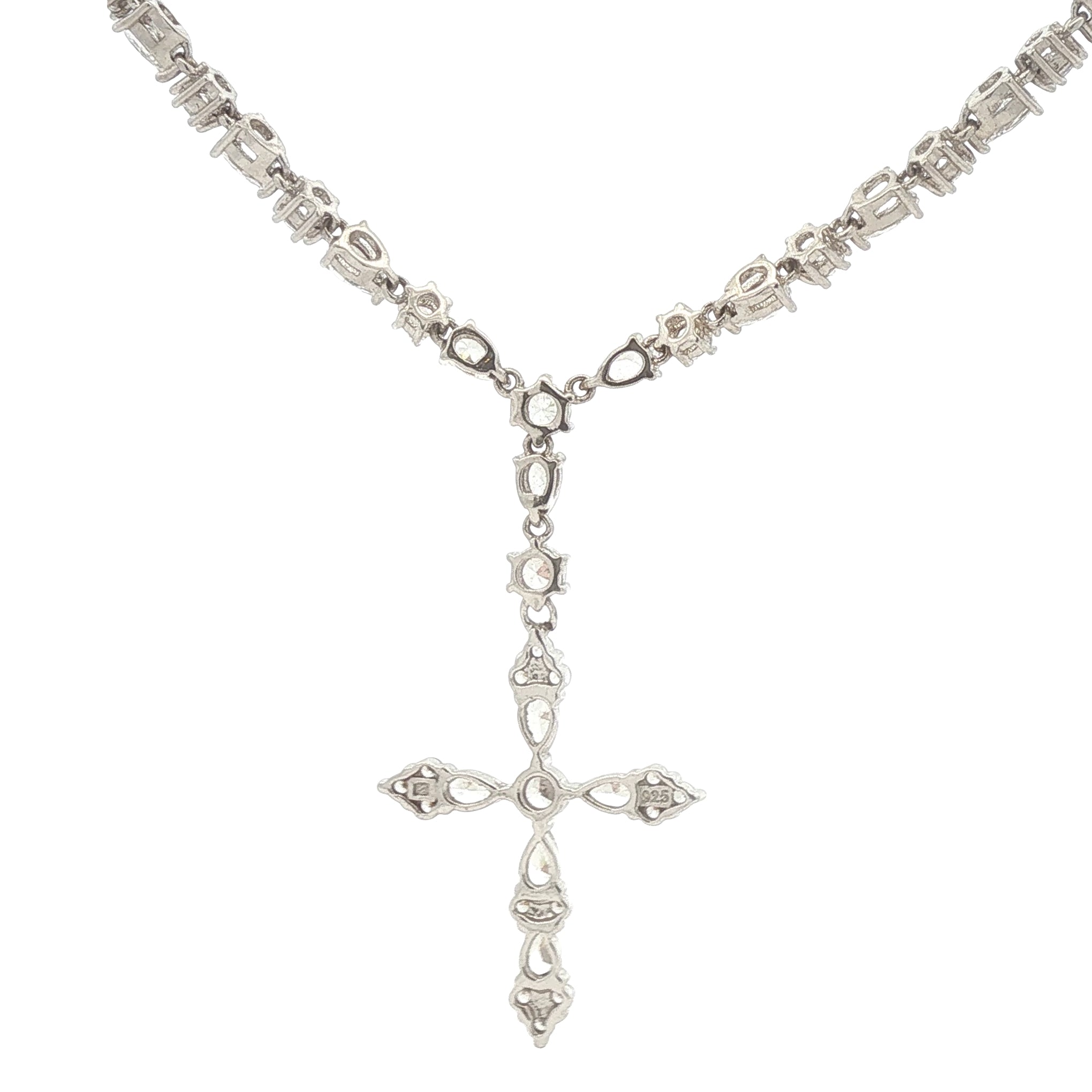 Vintage CZ Cross Necklace