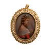 18K Gold Painted Portrait Pin/Pendant