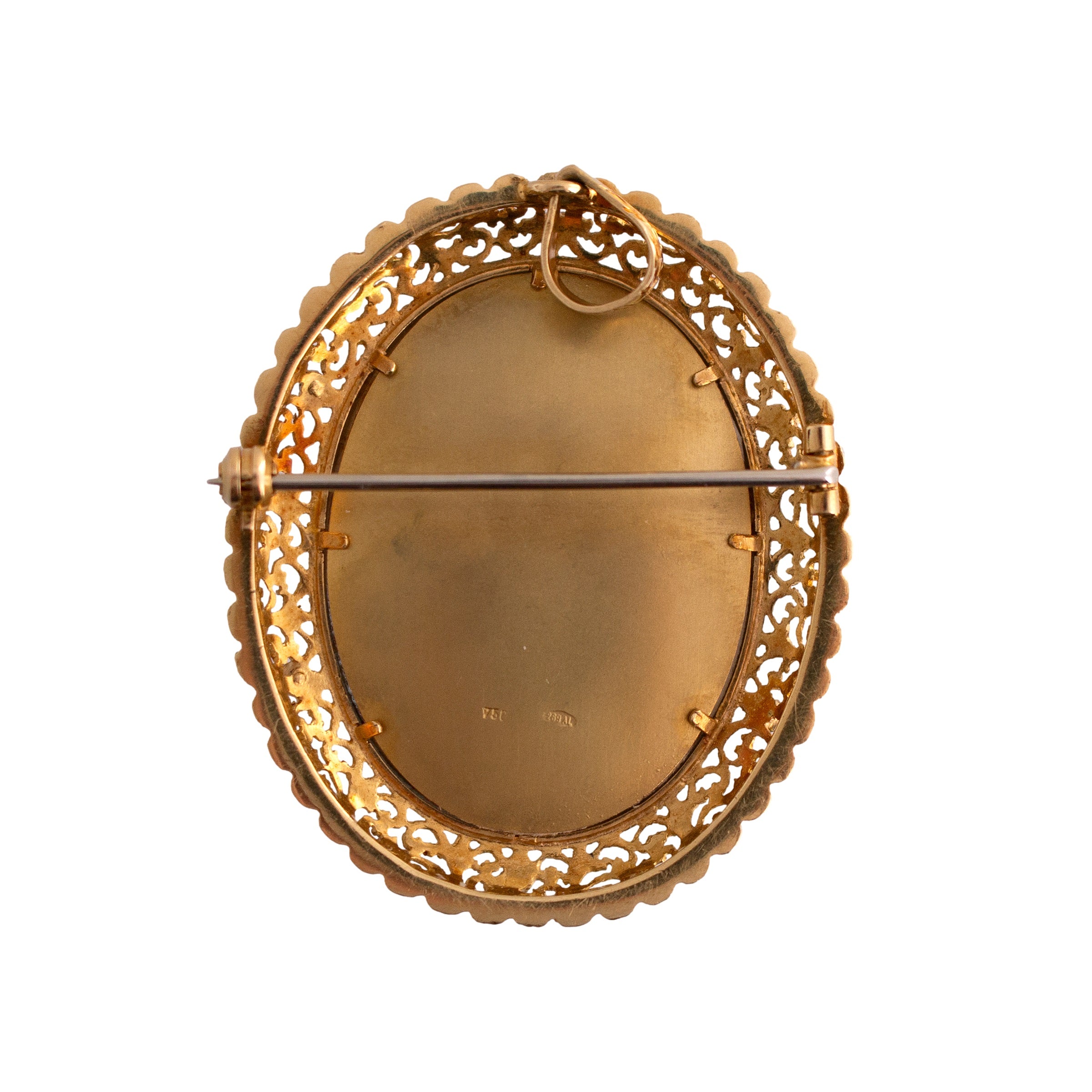 18K Gold Painted Portrait Pin/Pendant