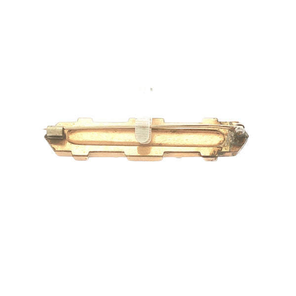 Antique Gold Filled Cameo Bar Brooch
