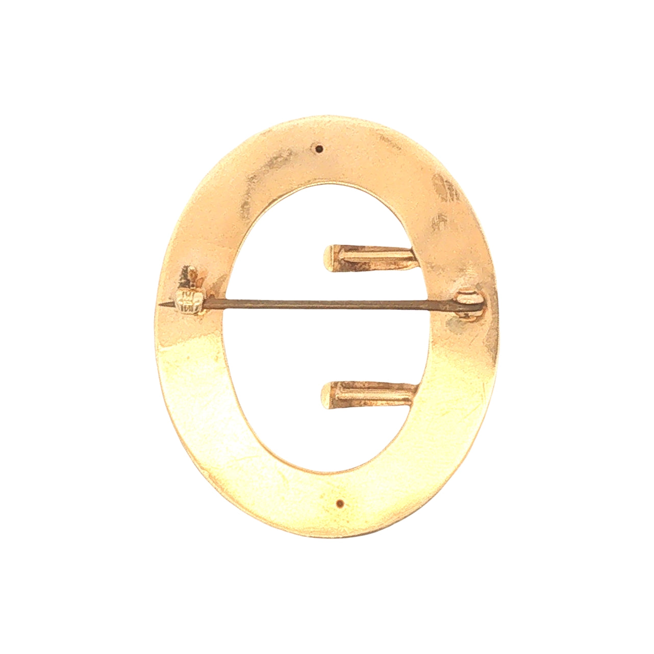 Antique Black Enameled Buckle Brooch