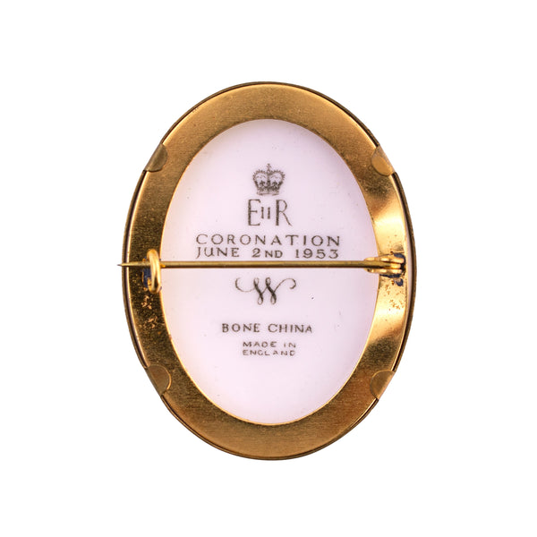 Queen Elizabeth II Royal Worcester Coronation Brooch