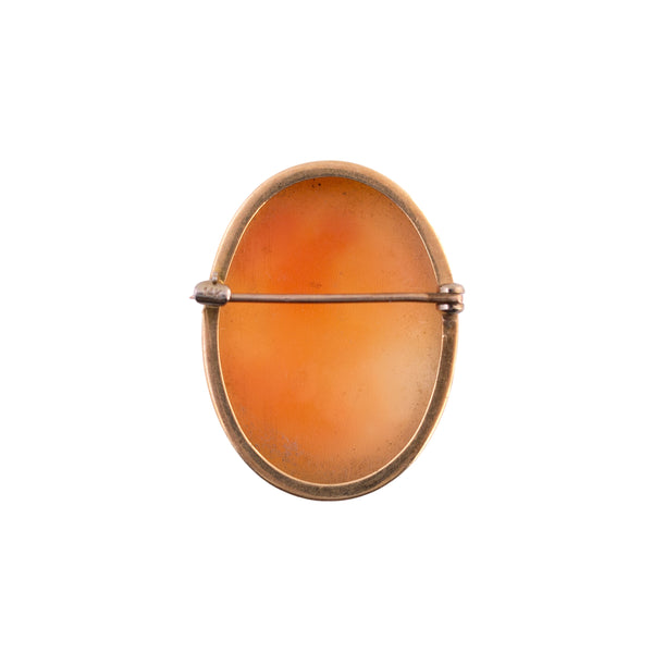 14K Gold Angel Cameo Brooch