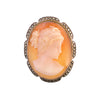 Vintage Shell Cameo Pin with Marcasites