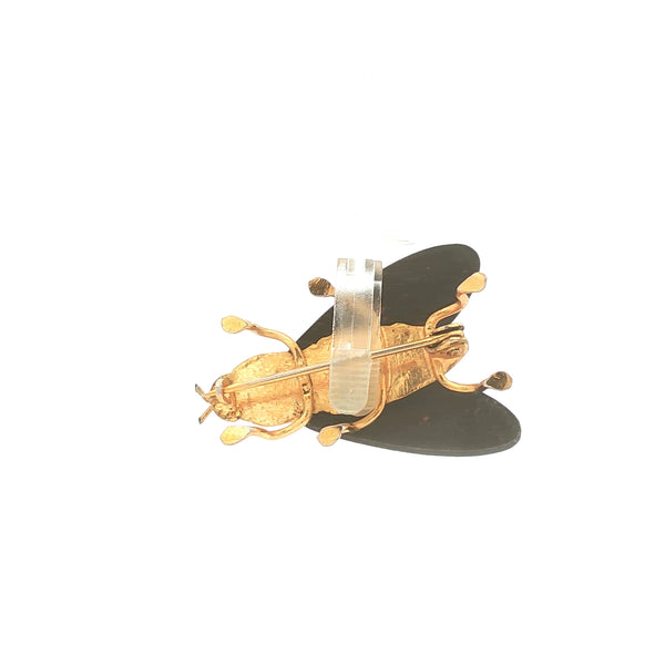 Vintage Damascene Fly Brooch