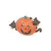 Vintage Halloween Jack O Lantern and Black Cat Brooch