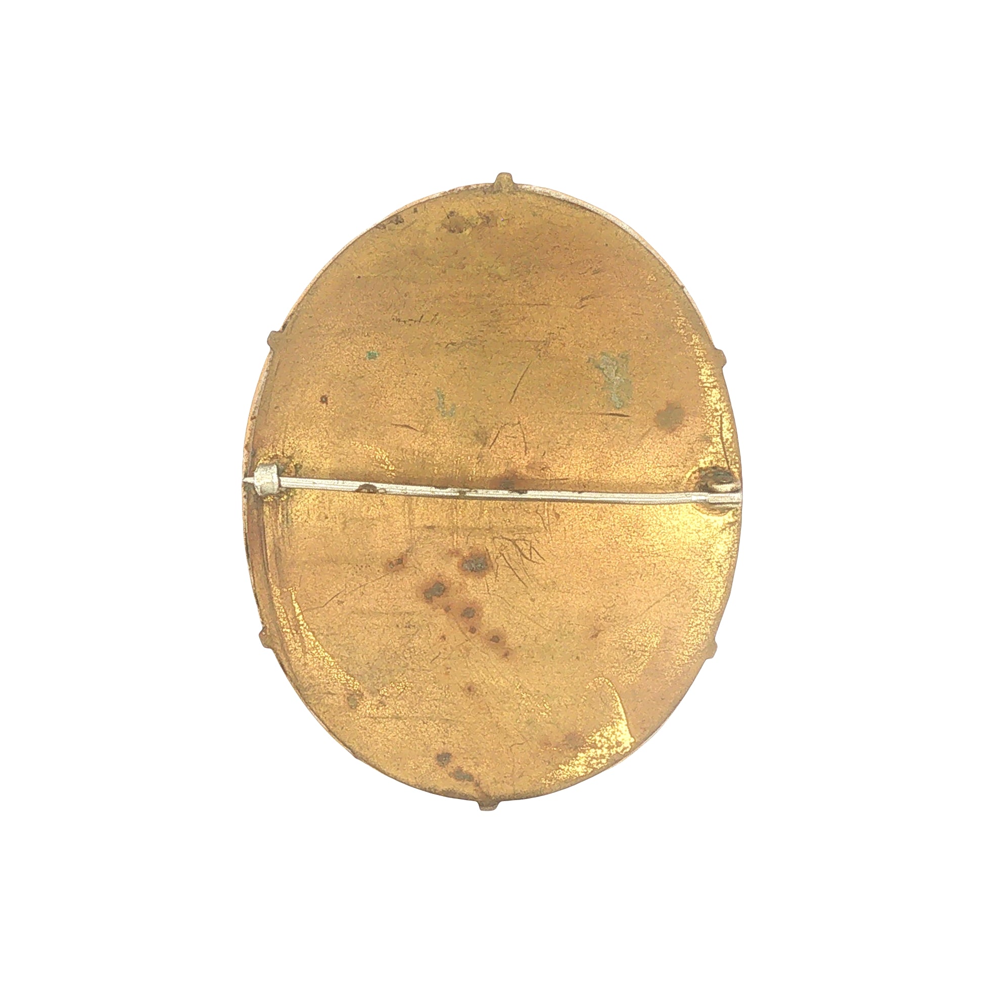 Antique D Painted Porcelain Brooch