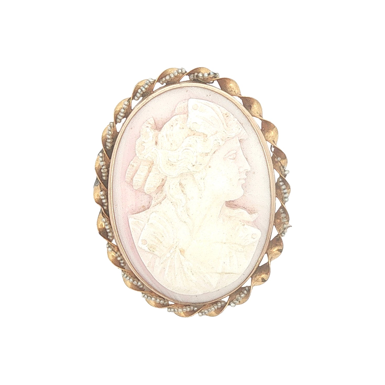 Vintage 10K Gold Shell Cameo Pin/Pendant