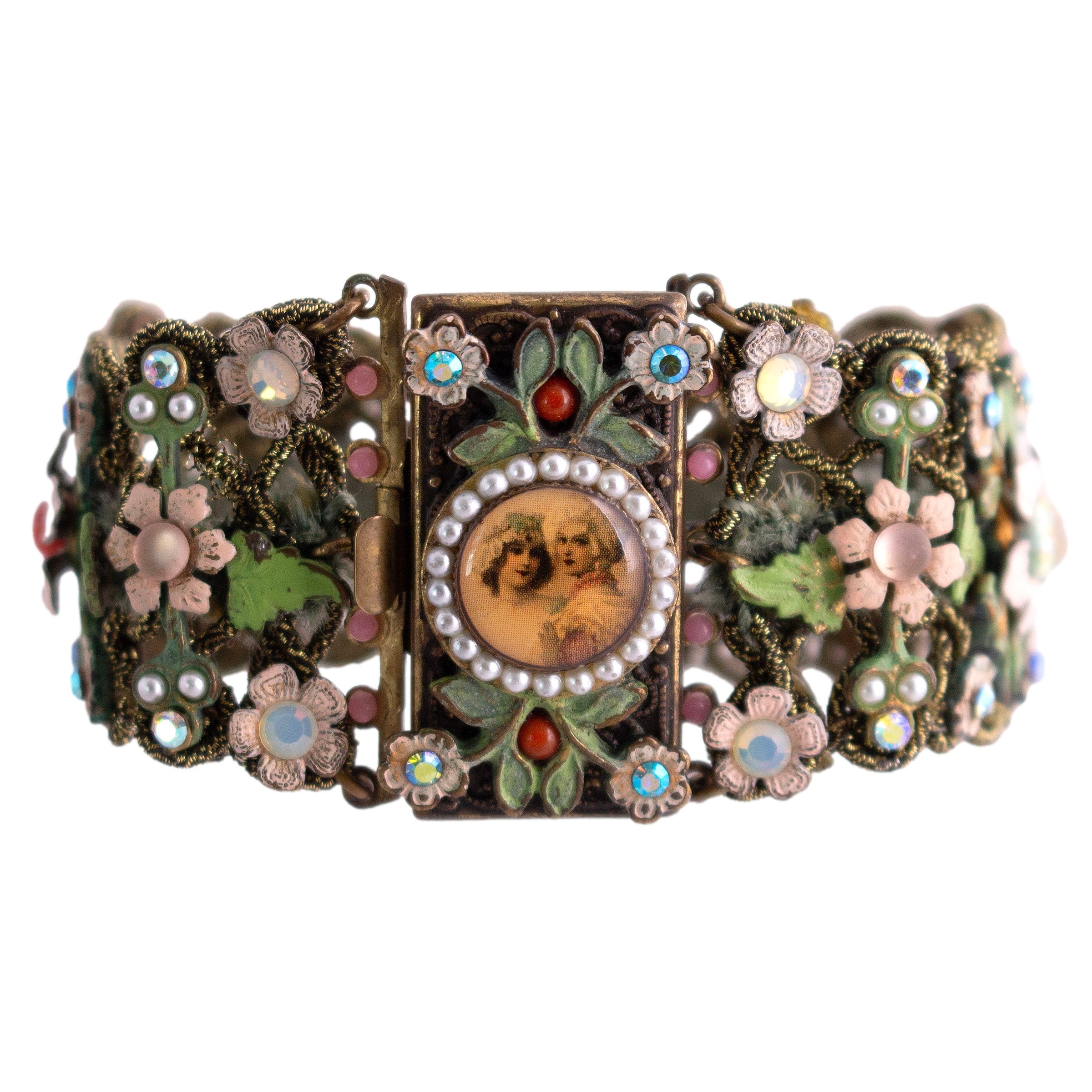 Michal Negrin Floral Bracelet and Earrings Set