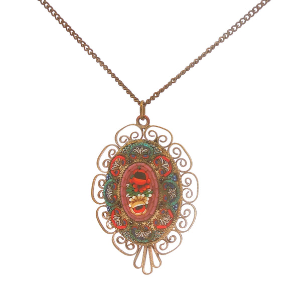 Italian Micro Mosaic Necklace, Bracelet and Earring Set