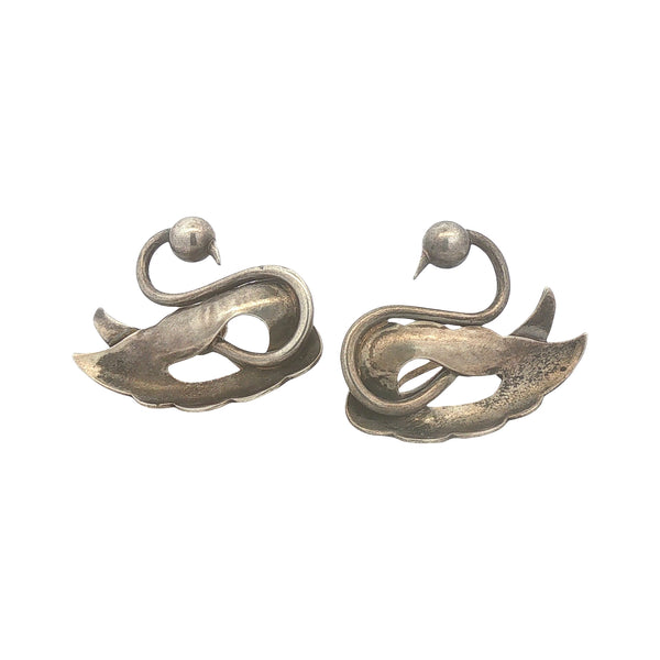 Nino Bisso Hand Wrought Sterling Swan Bracelet and Earring Set