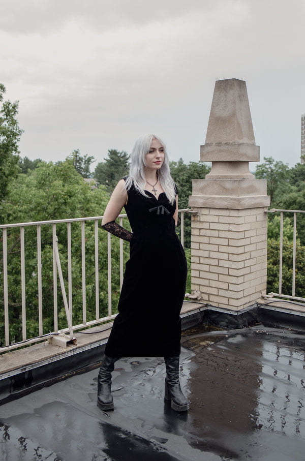 Rembrandt Black Velvet Cocktail Dress