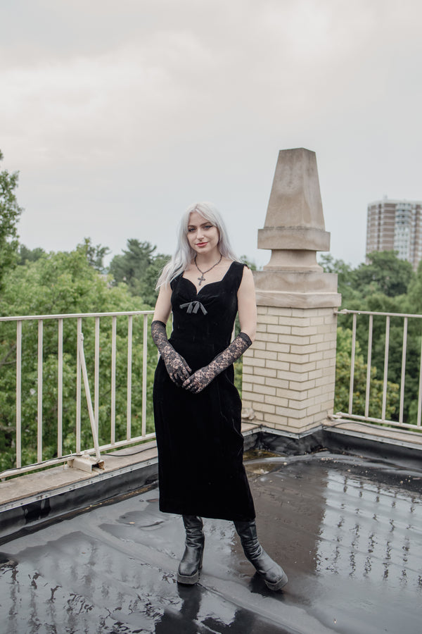 Rembrandt Black Velvet Cocktail Dress