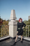 Black and Green Vintage Dress