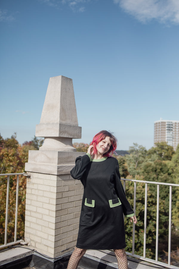 Black and Green Vintage Dress