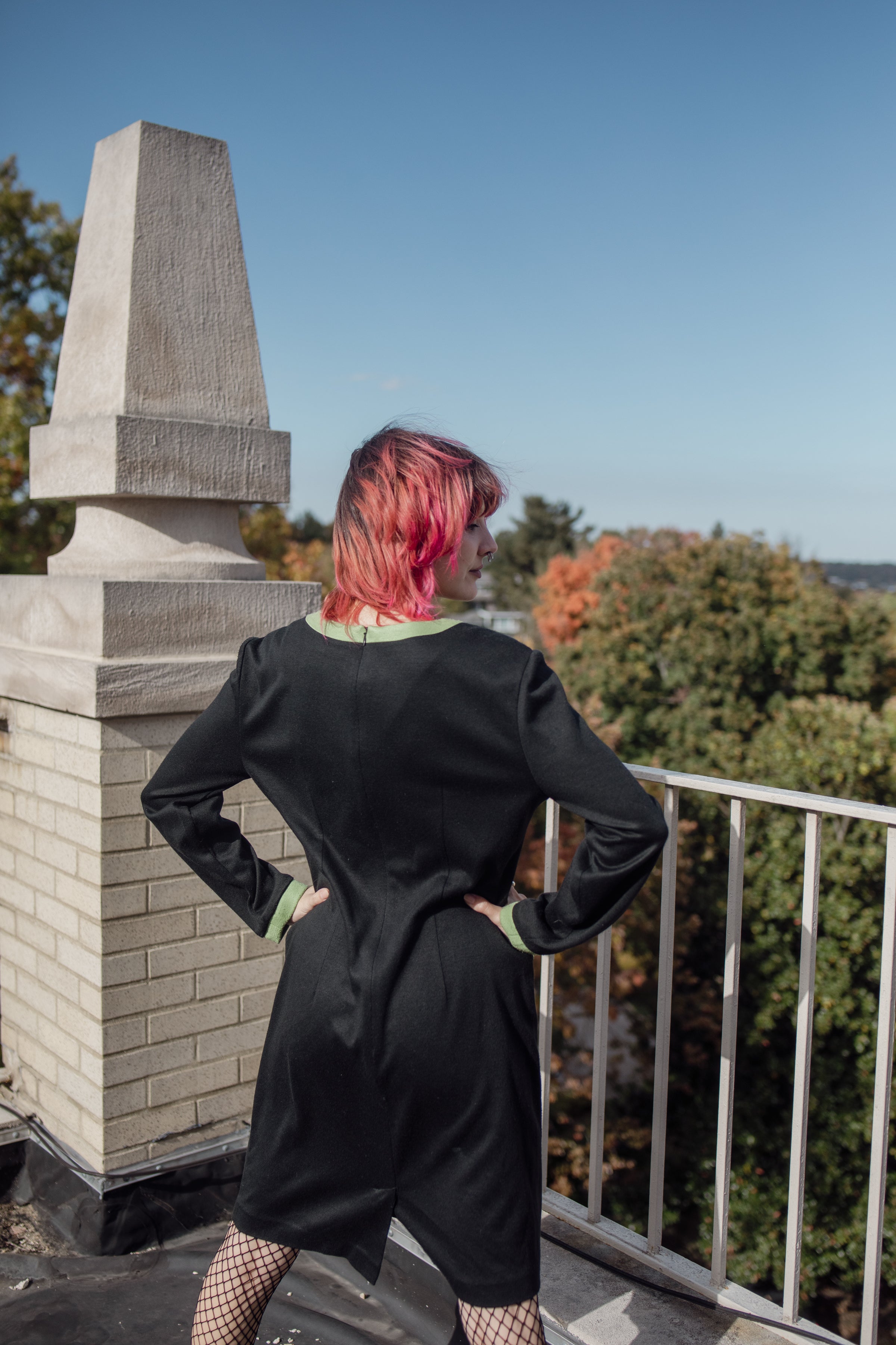 Black and Green Vintage Dress