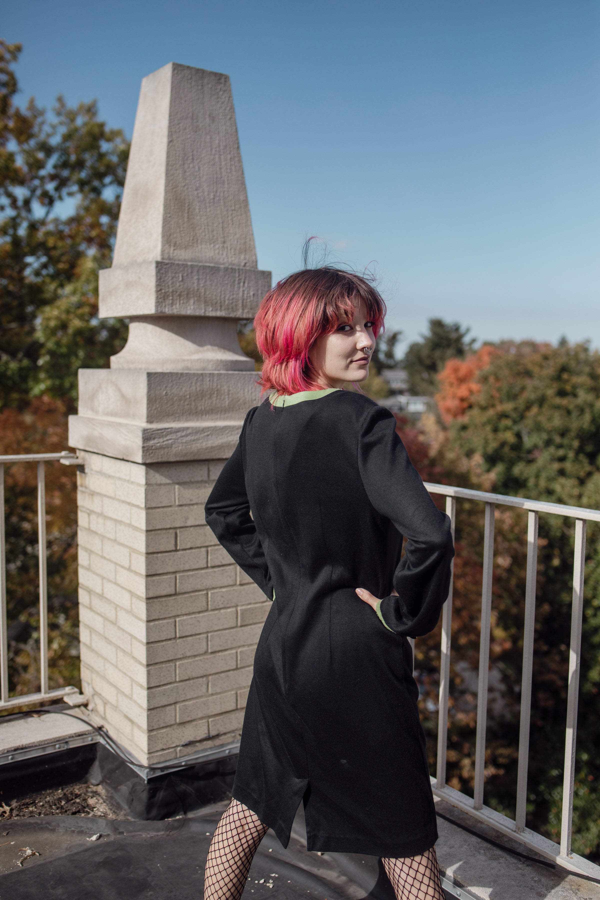 Black and Green Vintage Dress