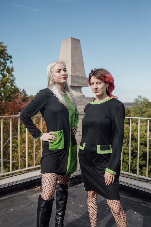 Black and Green Vintage Dress