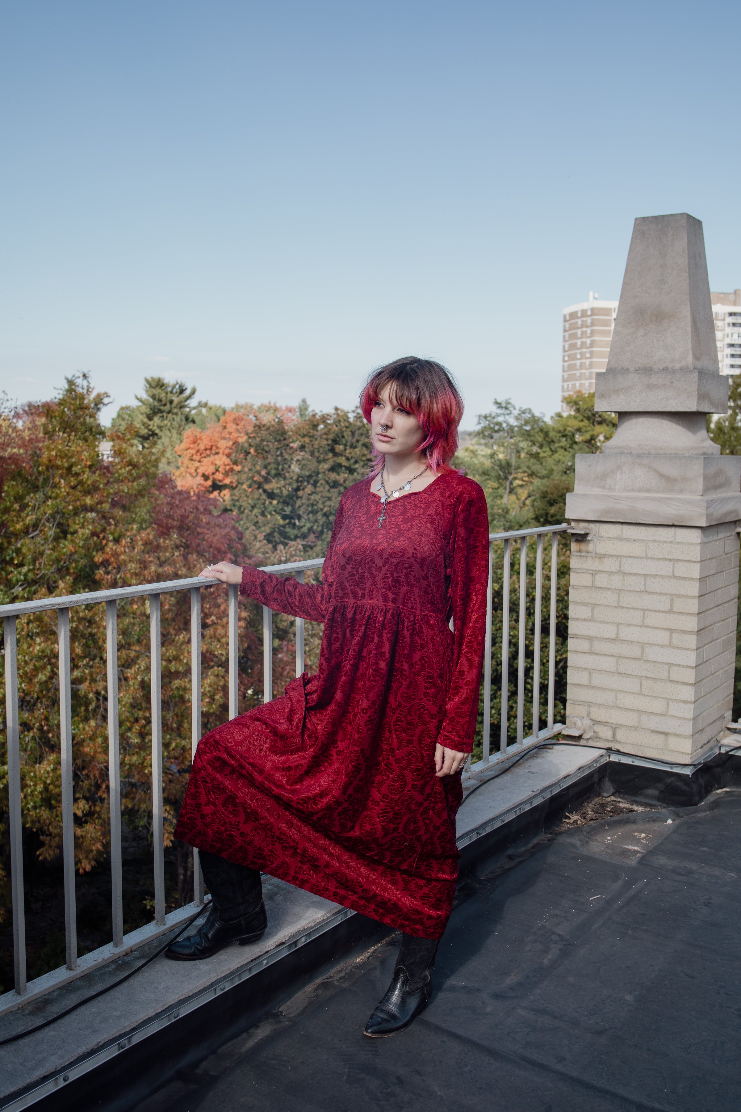 Wine Velvet Maxi Dress by Worthington