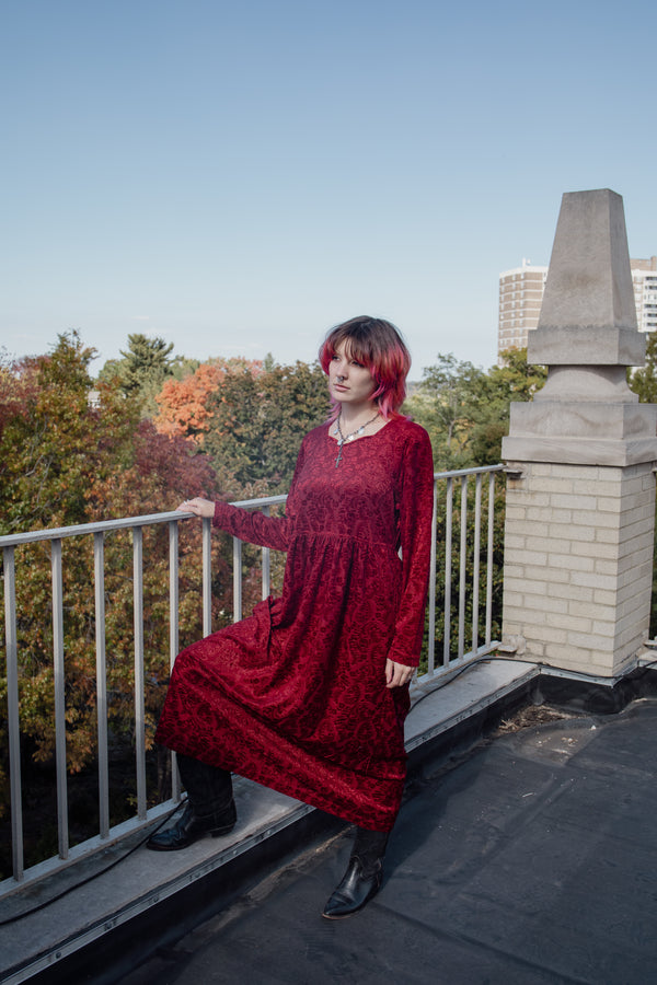Wine Velvet Maxi Dress by Worthington