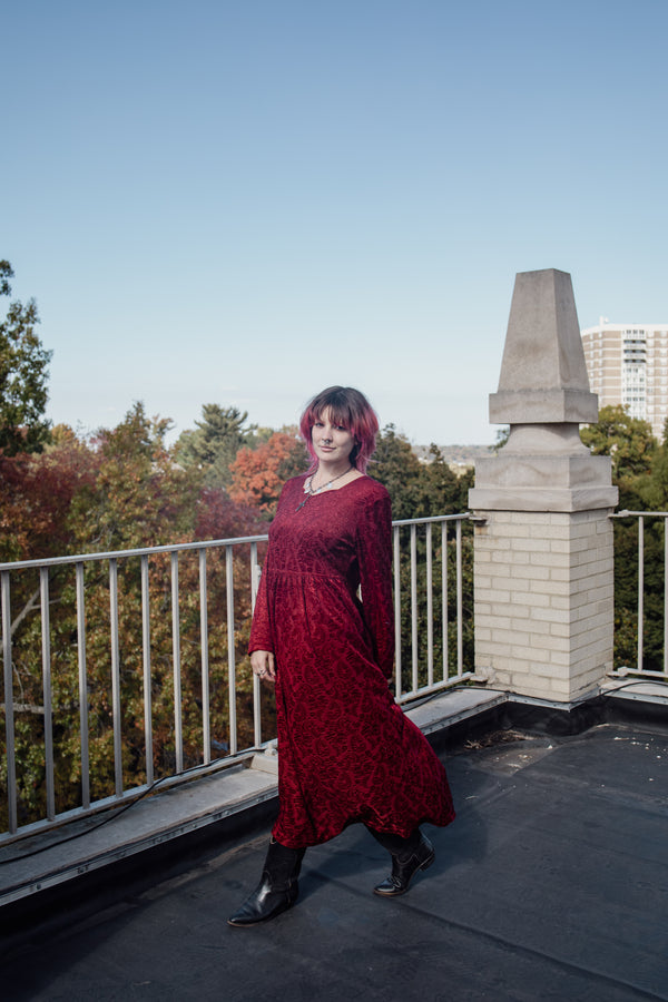 Wine Velvet Maxi Dress by Worthington