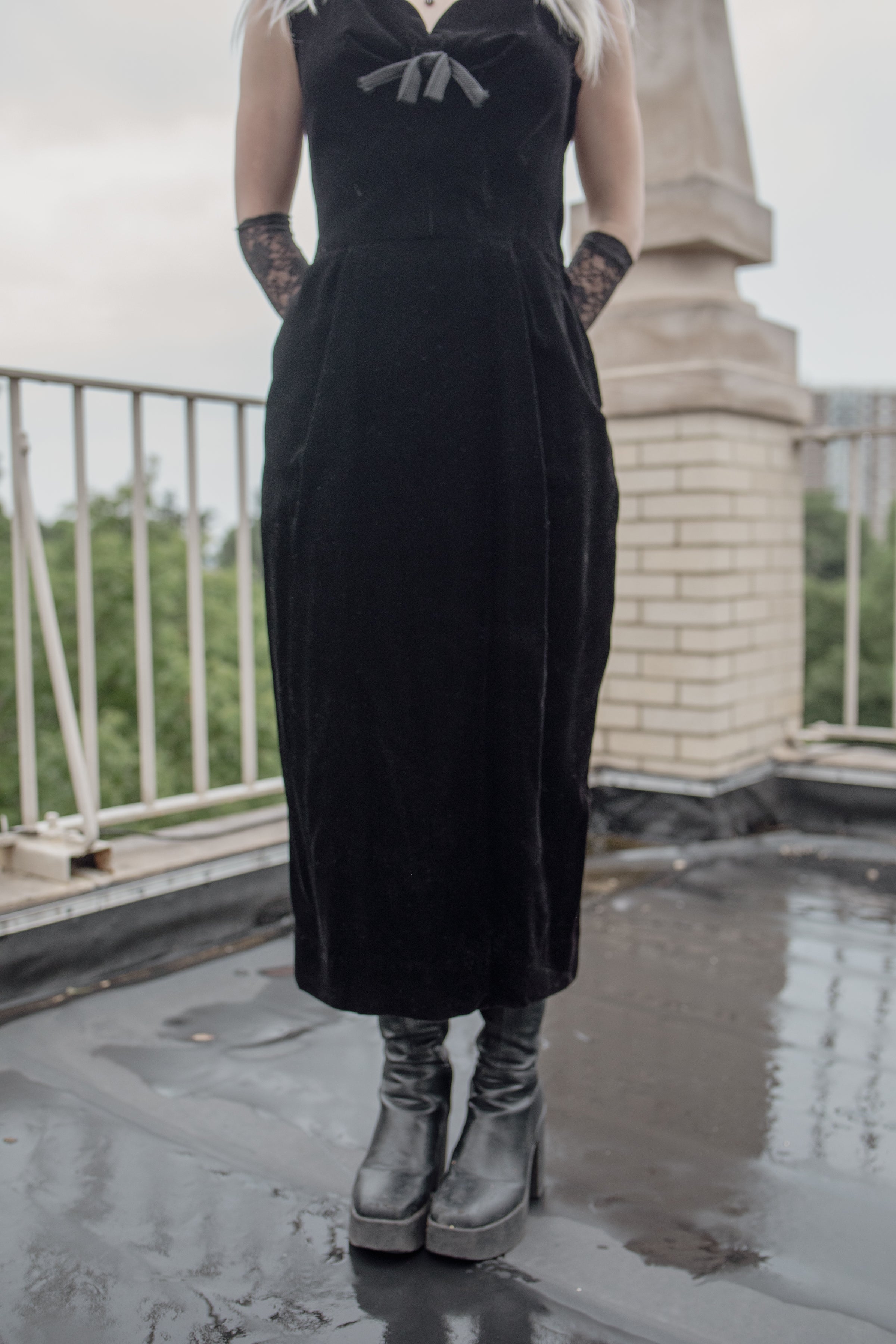Rembrandt Black Velvet Cocktail Dress