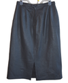 Gray Leather Pencil Skirt