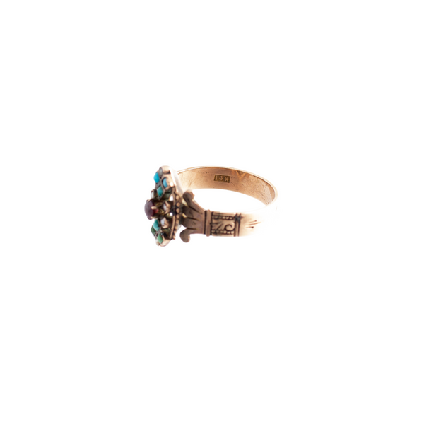 Garnet and 2025 turquoise ring