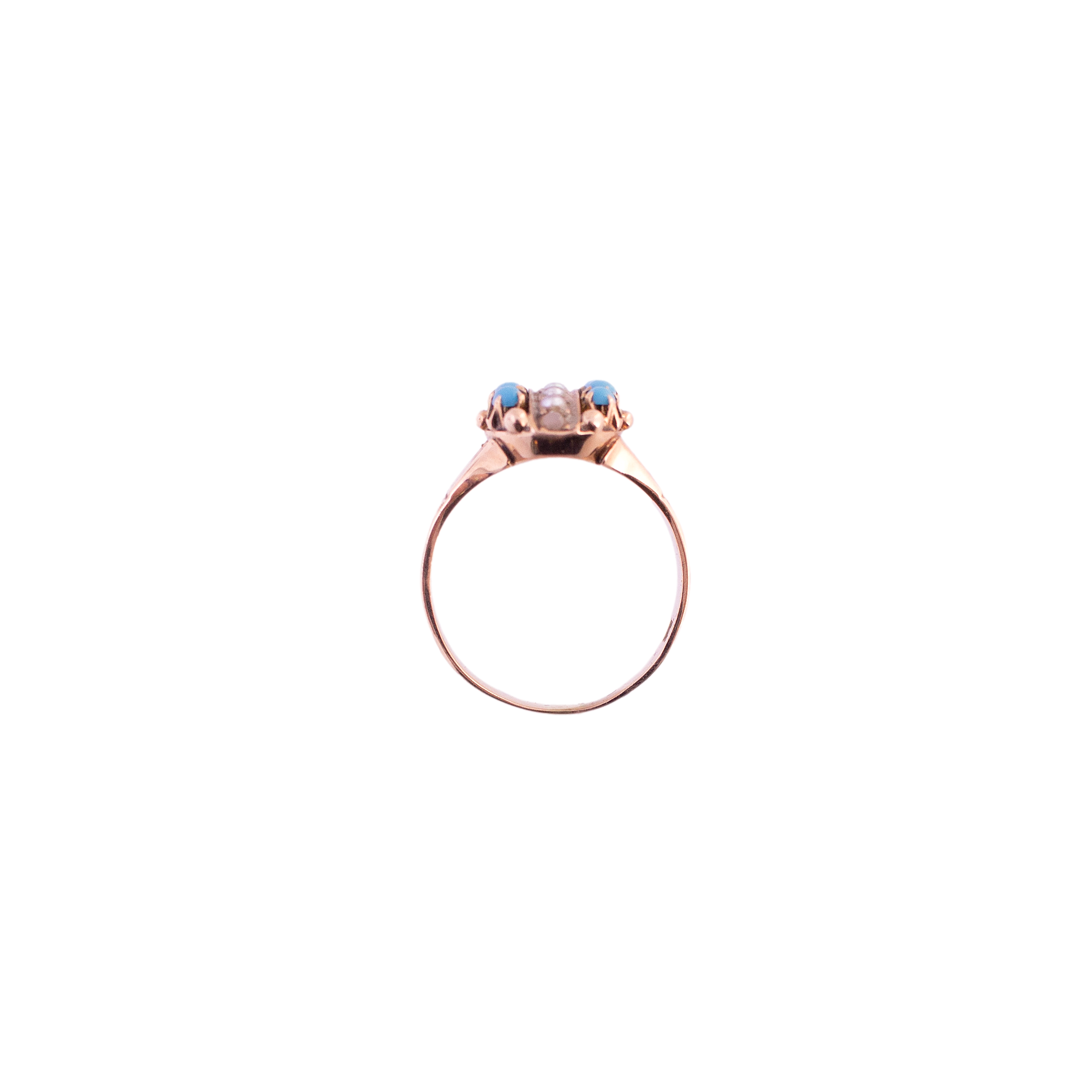 Antique Turquoise and Pearl Ring