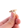 14K Gold Camphor Glass and Diamond Ring