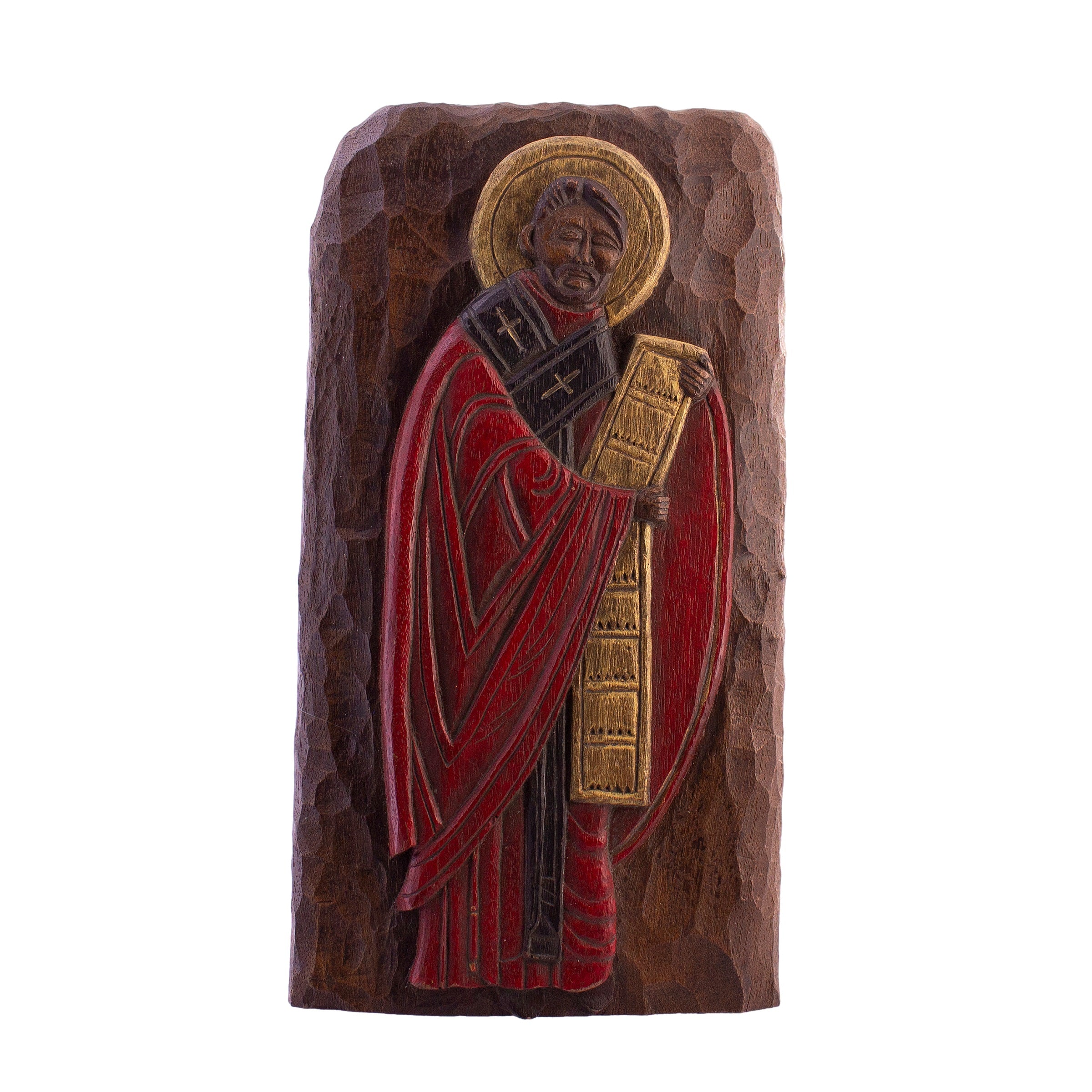 Carved Wood Saint Wall Hanging