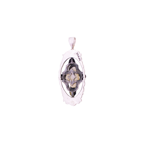 Sterling Floral Pearl Pendant