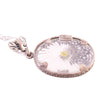Sterling Camphor Glass and Filigree Necklace